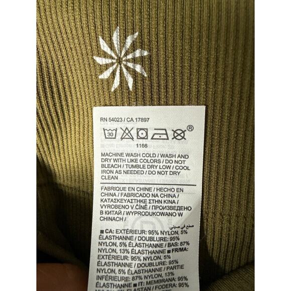 Athleta Women's Aurora Crop Rib Tank Top Size XS V Neck Olive Green - Picture 8 of 8